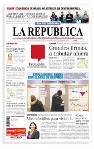 Periódico La República Tapa